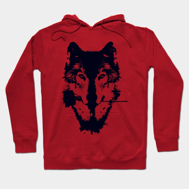 Wolf Face Hoodie by kamalivan